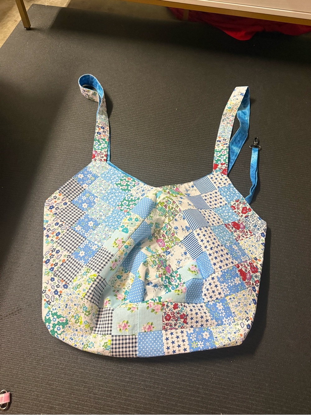 Patchwork Blue Floral Tote Bag - Unbranded